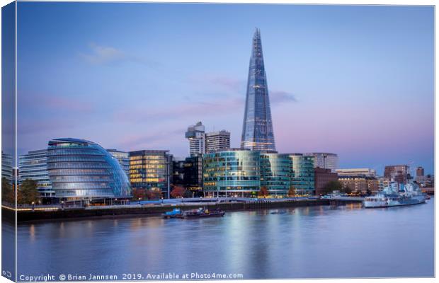 City Hall and the Shard Canvas Print by Brian Jannsen