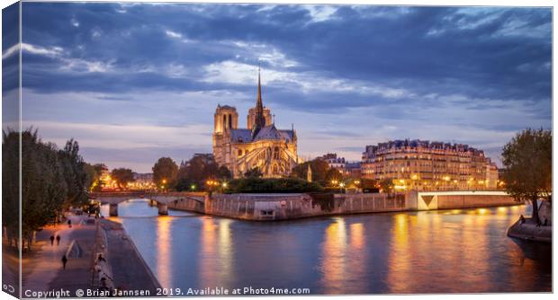 River Seine and Cathedral Notre Dame Canvas Print by Brian Jannsen