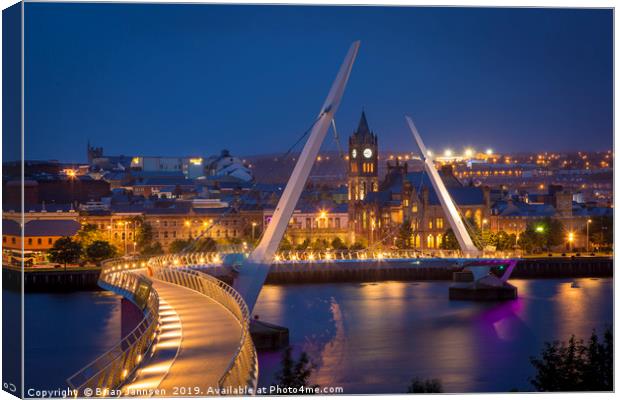 Peace Bridge Londonderry Canvas Print by Brian Jannsen