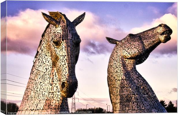 The Kelpies Canvas Print by Ann Biddlecombe