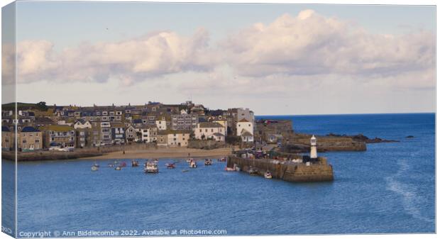 St Ives Harbour Canvas Print by Ann Biddlecombe
