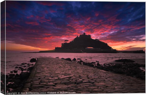 St Michaels Mount in Cornwall   Canvas Print by Ann Biddlecombe