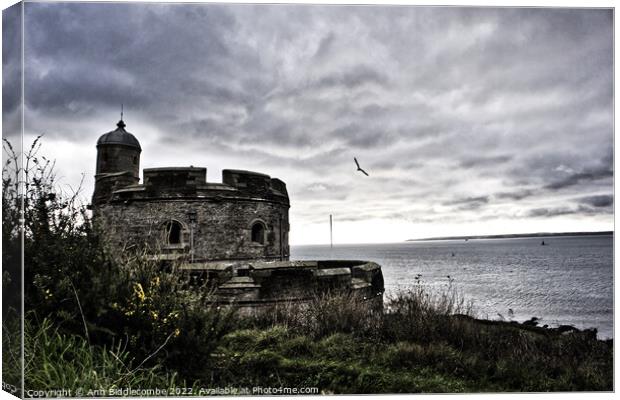 St Mawes Castle in Cornwall Canvas Print by Ann Biddlecombe