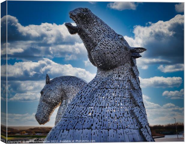 Wonderful Kelpies Canvas Print by Ann Biddlecombe