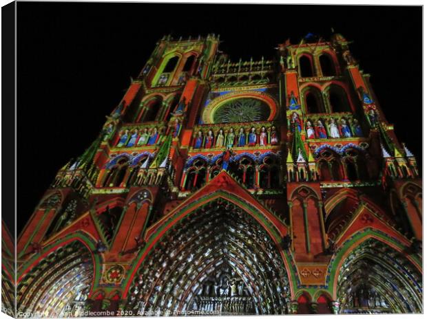 Amiens Cathedral in light Canvas Print by Ann Biddlecombe