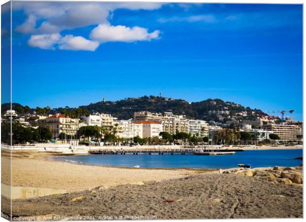 Cannes sea front Canvas Print by Ann Biddlecombe