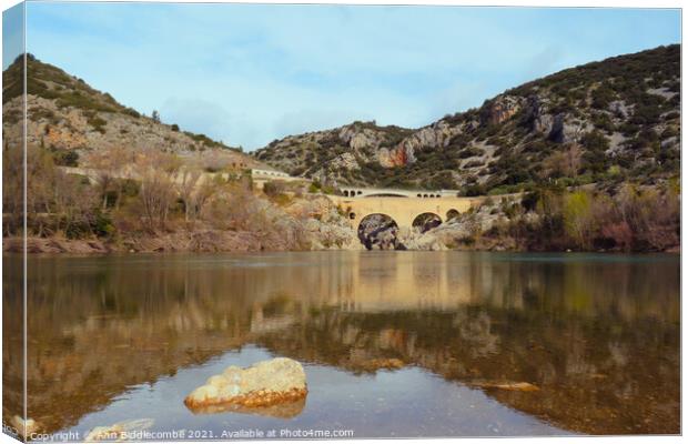 Pont du Diable - Devils Bridge Canvas Print by Ann Biddlecombe