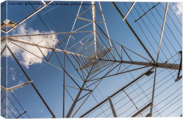 Through an Electricity Pylon Canvas Print by Paul Fleet