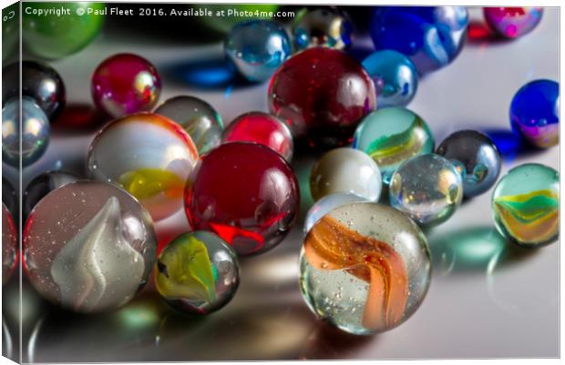 Mixed Glass Marbles Canvas Print by Paul Fleet