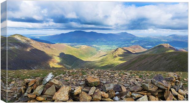 The View From Crag Hill Towards Derwent Water And  Canvas Print by Steven Garratt