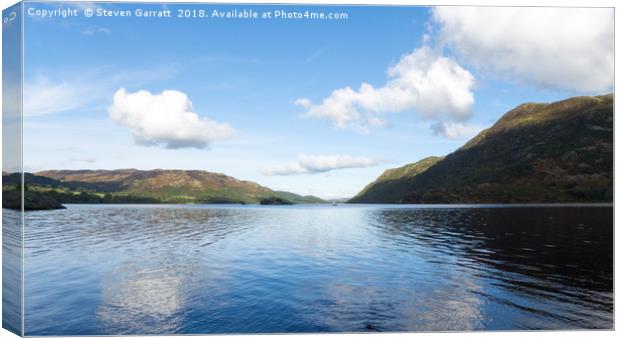 A View Up Ullswater from Mossdale Bay Canvas Print by Steven Garratt