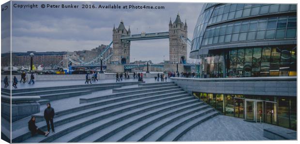 South Bank Scene. Canvas Print by Peter Bunker