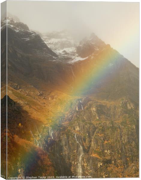 Pineta Valley Rainbow Canvas Print by Stephen Taylor