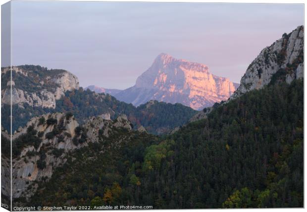 Pena Montanesa Sunset Canvas Print by Stephen Taylor