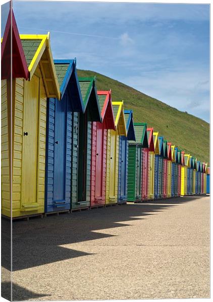 Whitby Beach Huts Canvas Print by Stephen Taylor