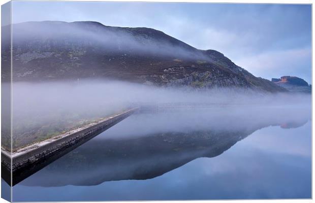  Rising mist in the elan valley Canvas Print by Stephen Taylor