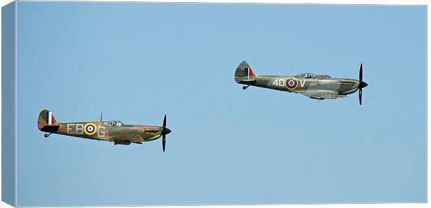  Spitfire fly by Canvas Print by Stephen Taylor