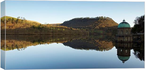 Reflections in Garreg Ddu reservoir Canvas Print by Stephen Taylor