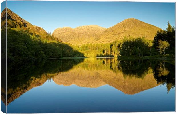  Glencoe Lochan reflections in summer Canvas Print by Stephen Taylor