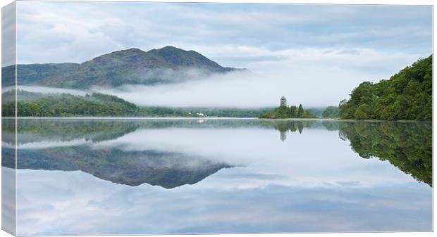  Loch Achray morning mist Canvas Print by Stephen Taylor
