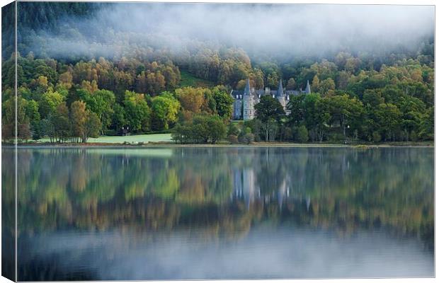  Autumnal reflections in Loch Achray Canvas Print by Stephen Taylor