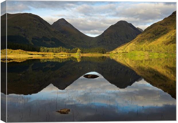 Reflections of Glen Etive Canvas Print by Stephen Taylor