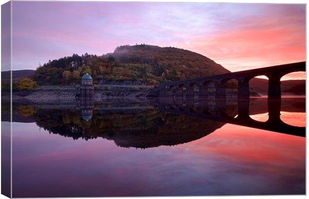  Sunrise in the Elan Valley Canvas Print by Stephen Taylor