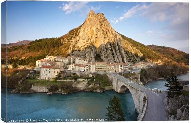 Sisteron in the light Canvas Print by Stephen Taylor