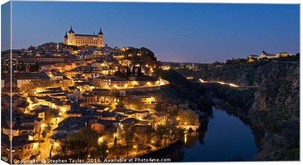 Toledo at night Canvas Print by Stephen Taylor