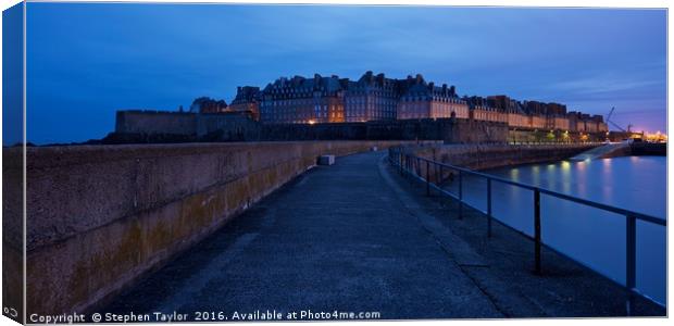 Dawn at Saint Malo Canvas Print by Stephen Taylor