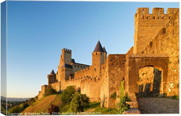 The city of Carcassonne Canvas Print by Stephen Taylor