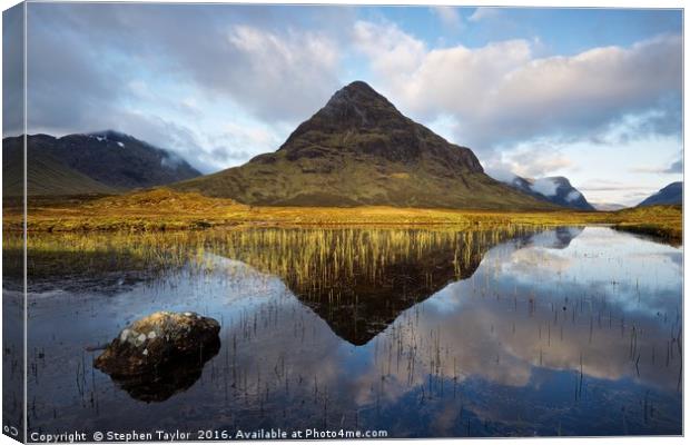 First light at Lochan Na Fola Canvas Print by Stephen Taylor