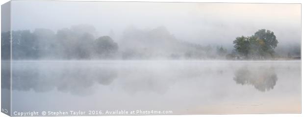 Misty Loch Achray Canvas Print by Stephen Taylor