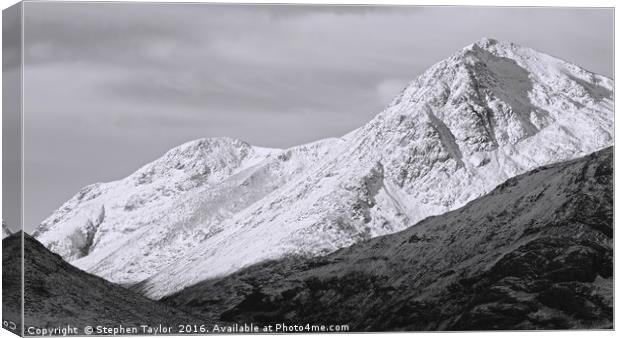 The Mountains of Glencoe Canvas Print by Stephen Taylor