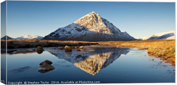 Stob Dearg Reflections Canvas Print by Stephen Taylor