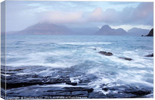 Blustery weather at Elgol Canvas Print by Stephen Taylor