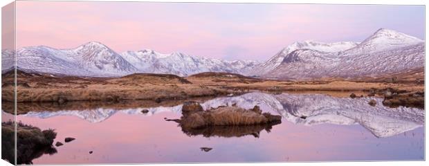 Sunrise Panorama of Rannoch Moor Canvas Print by Stephen Taylor