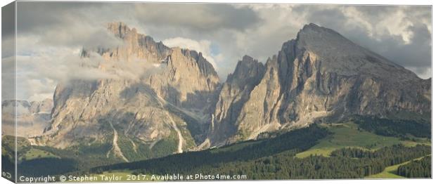 The Langkofel Group Canvas Print by Stephen Taylor