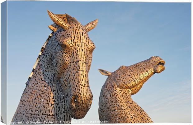 Sunkissed Kelpies Canvas Print by Stephen Taylor