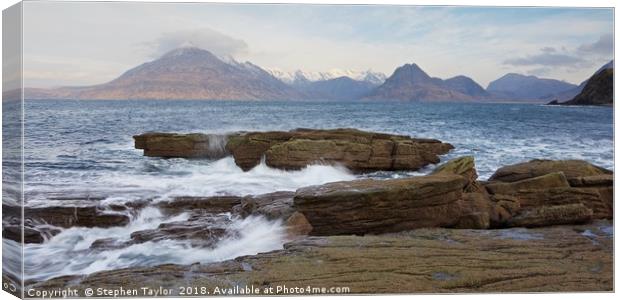Morning tides at Elgol Canvas Print by Stephen Taylor
