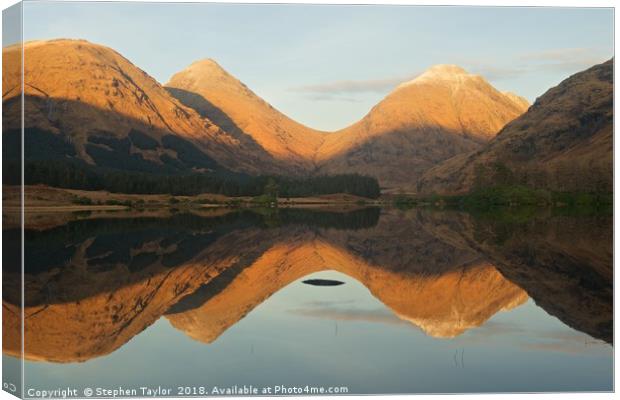 The last of the Light at Lochan Urr Canvas Print by Stephen Taylor