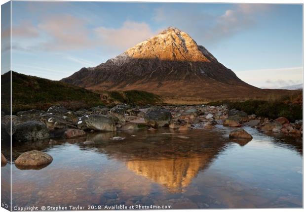 Sunrise in Glencoe Canvas Print by Stephen Taylor