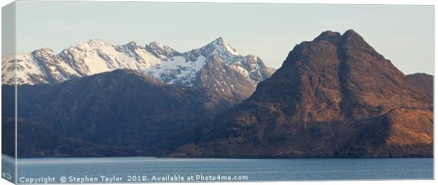 Morning Light on the Cuillin Ridge Canvas Print by Stephen Taylor