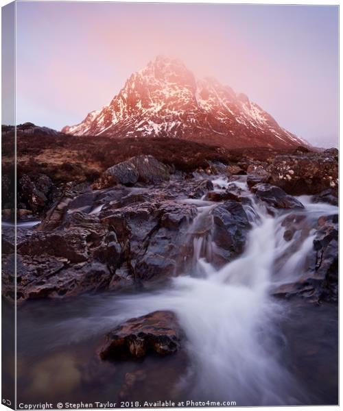 Buachaille Etive Mor Sunrise Canvas Print by Stephen Taylor