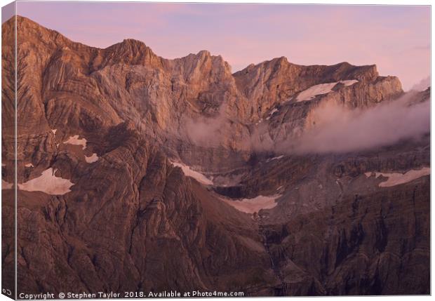 Pic de Marbore Alpen Glow Canvas Print by Stephen Taylor