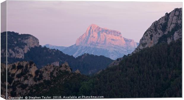 Pena Montanesa Sunset Canvas Print by Stephen Taylor