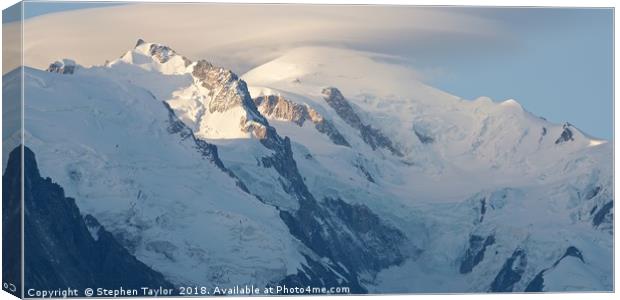 Mont Blanc Sunrise Canvas Print by Stephen Taylor