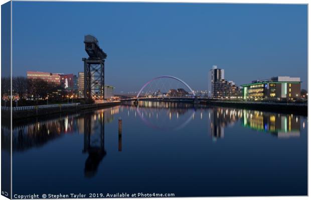 Glasgow Reflected Canvas Print by Stephen Taylor