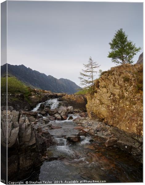 River Coe Falls Canvas Print by Stephen Taylor