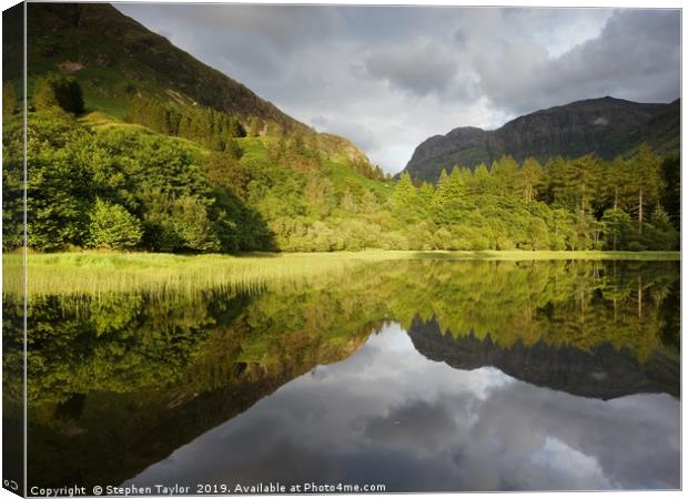 Moody Skies in Glencoe Canvas Print by Stephen Taylor